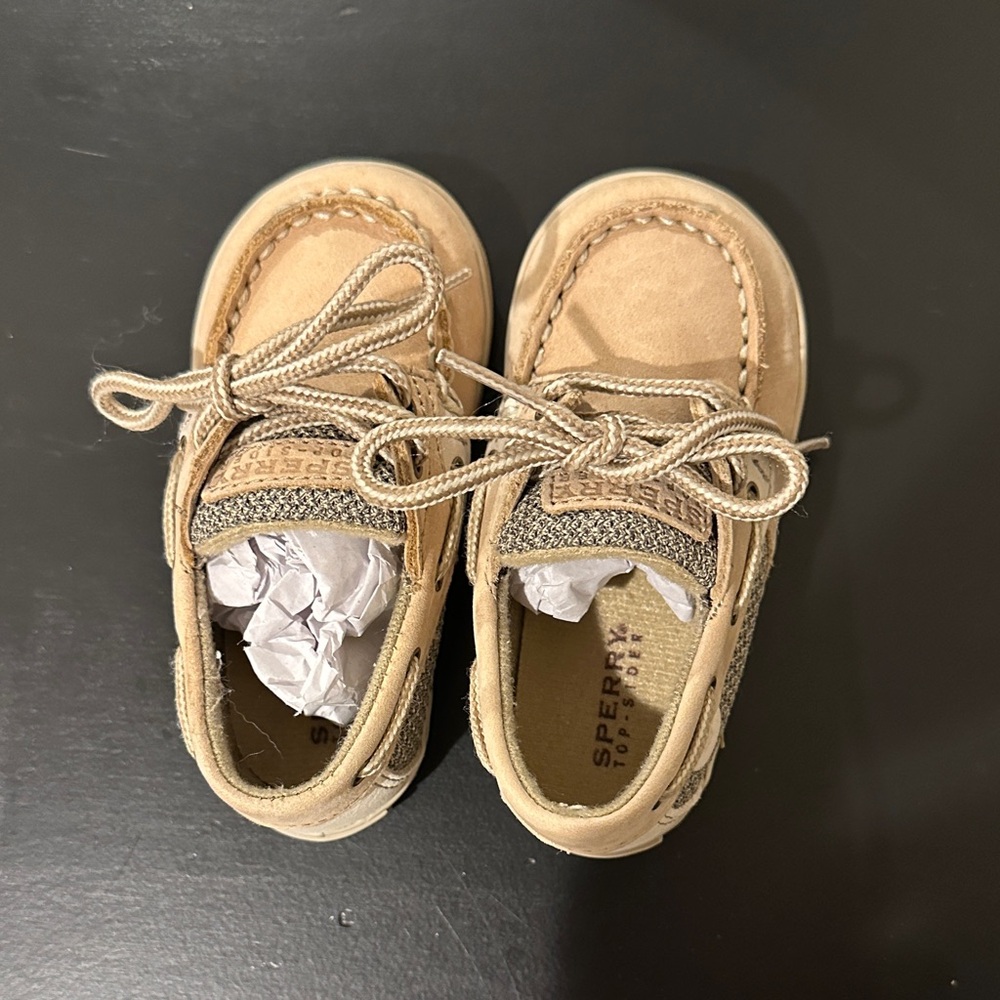 Sperry Kids Beige Moccasins